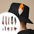Miniatyrbild 3 av 5: Hattfjädrar Blandade Fjädrar Mode Cowboyhatt Fjäder Hantverksfjädrar för Fedora Dekor DIY Centerpieces Hantverkstillbehör Style A