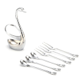 Miniatyrbillede 1 af 5: Svanformet bestikholder i rustfrit stål 1 Holder 3pcs Fork 3pcs Spoon