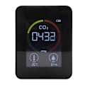 Miniatyrbillede 2 af 5: Luftkvalitetsmonitor CO2 Kuldioxiddetektor Temperatur Fugtighedsmåler Hurtig Måling Meter Til CO2, Sort