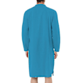 Miniatyrbilde 4 av 4: Herren Nattkjole Bomulls Søvnkjole Scoop-hals Side Split Kneelengde Med Lomme Lake Blue L