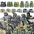 Miniatyrbild 2 av 5: Militära byggklossar Soldatfigurer Gåvor Leksaker Vapen Gevär Special Force SWAT Arméväst Hjälm Explosionssäkra kläder MOC   Fingerfärdighetsspel SAS--1PCS