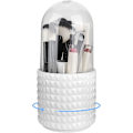 Miniatyrbillede 1 af 4: Salgsfremmende 360 roterende makeup børsteholder arrangør med 5 rum, makeup børsteholder med låg, støvtæt kosmetisk børste arrangør til
