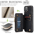 Miniatyrbild 2 av 5: Caseme C20 Multifunktionellt RFID Läder Mobilskal för Iphone 15 Black 15 Pro