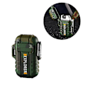 Miniatyrbild 1 av 4: Vattentät Utomhus Tändare Överlevnadsverktyg USB Laddningsbar Flammlös Tändare camouflage