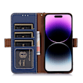 Miniatyrbild 4 av 5: Plånboksfodral i läder med RFID-blockering för iPhone 15 Sapphire