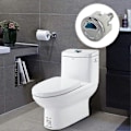 Miniatyrbillede 4 af 5: Toilet Trykknap Dobbelt Skyl Vandbesparende Krom Til Ideelle Cisterne Tank Dele round type silver