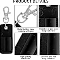 Miniatyrbillede 3 af 5: Bærbar PU læder badge lanyard pen opbevaringsetui (sort) 4 stk. (H-4)