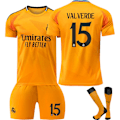 Miniatyrbillede 1 af 2: 2024-2025 Real Madrid udebane børne- og voksen nye sæson nyeste fodboldtrøjer No. 15 M