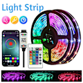 Miniatyrbilde 4 av 5: Motefargede RGB Lysstripe Sett med Fjernkontroll Fest Bryllupslys Dekor for Rom Hjem 1m