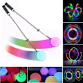 Miniatyrbilde 1 av 5: LED Poi-baller, Myke Poi-baller, Regnbue-fade & Høy Strobe Spinning Swirling Lys Rave Toy Poi Ball 1pcs