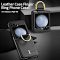 Miniatyrbillede 2 af 5: Læder Shockproof Mobiltelefon Cover til Samsung Galaxy Z Flip5 med Ringholder Black