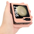 Pikkukuva 5 / 5: Samsung Galaxy Z Flip5 5g -puhelimen nahkatuntuisella puoliavoimella ulkoisella korttipaikalla varustettu taittuva matkapuhelinkotelo Pink