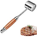 Miniatyrbillede 1 af 5: Kødhammer, Kødhammer, Heavy Duty Steak Hammer med Træhåndtag og Fødevarekvalitets Zink Legering, 26 cm