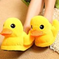 Miniatyrbilde 4 av 5: Elskeres store gule andslippers - søte plysj små gule ande dukke hjem pose hæl bomullssko B 8.5-10