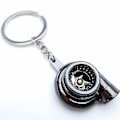 Miniatyrbillede 1 af 5: Bil Metal Nøglering Lyd Turbo Nøgle Glat Leje Spindende Model Turbine Turbo Ring Nøgle Turbo Formet Black
