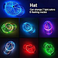 Miniatyrbilde 3 av 5: Fiberoptisk Caps LED-hatt med 7 farger Lysende Baseball Caps USB Ladbar Lysende Hatt Selv Party LED-hatt Egnet for Arrangementer Ferie white