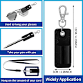 Miniatyrbillede 2 af 5: Bærbar PU læder badge lanyard pen opbevaringsetui (sort) 4 stk. (H-4)
