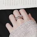 Miniatyrbild 3 av 5: Till Min Dotter Fidget Ring För Ångest - Fidgetringar För Ångest För Kvinnor Justerbar Stackbar Ångestlindrande Regnbågsfidgetring Smycken Presenter silver