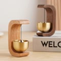 Miniatyrbillede 2 af 5: Dørklokke i holdbart træ, nem at installere, kraftig lyd, solid træramme, butikseingang, ring, magnetisk trædørklokke, gave til indflytning Kaesi Brown