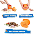 Miniatyrbild 5 av 5: En-trycks Cevapcici Korvfyllningsmaskin, 7 Hål Snabbpress Manuell Korvfyllningsmaskin Hotdogmaskin Köttremsa Press Green