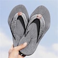 Miniatyrbillede 2 af 5: Mænds Strand-Sandaler, Hurtigtørrende Flip-Flop Slides, Vådt Greb Sål, Blød Komfortpasform & Buestøtte grey 39