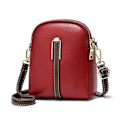 Miniatyrbild 1 av 5: Liten Crossbody-väska i Läder, Mobilväska, Mini Handväska att Hänga Över Axeln red