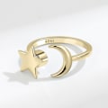 Miniatyrbild 5 av 5: Guld Silver Ring Anti Ångest Fidget Ring Ångest Ring Med Snurrande Stjärna Måne Silver