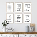 Miniatyrbillede 3 af 5: Minimalistiske sort-hvide stregtegning vægplakater og -print lærredsbilleder Uindrammede billeder til vaskeri og toiletindretning   Dexterity Games 21x30cm No Frame Pattern04