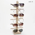 Miniatyrbillede 1 af 2: Mimigo 1 stk Træ Solbrille Display Stativ Hylde Træ Holdbar Briller Vis Stativ Holder 6