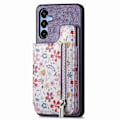 Pikkukuva 2 / 5: Samsung Galaxy A16 5G/A16 4G -puhelimen kuori, kuviollinen telineellinen lompakko, nahka + TPU, RFID-suojaus Purple