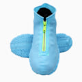 Miniatyrbillede 1 af 5: Vandtætte sko-overtræk med lynlås Blue (green zipper version) L (size 39-42)