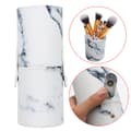 Läder Kosmetisk Mugg Case Makeup Brush Pen Holder Tom Förvaringslåda Organizer