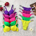 Miniatyrbilde 2 av 4: Ny Lingeri Kvinnesett Hot Drilling Sexy Push Up BH Hemmelig BH Sett 85B Yellow
