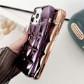 Miniatyrbillede 3 af 5: TPU-telefoncover med rhombus-gitter-mønster og elektroplettering til iPhone 15 Pro Black