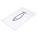 Miniatyrbillede 2 af 4: Blå/hvid fiskemønster anti-slip badeværelses måtte, polyester, 40 X 60 cm hvid