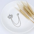 Miniatyrbillede 4 af 5: Smykke Banket Dragt Kæde Pin Badge High-End Herre Krone Brosche Herre Gave