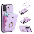 Miniatyrbilde 1 av 5: For Samsung Galaxy A33 5g Telefondeksel Tpu+pu Lær Kortholder Stativ Bakdeksel Purple