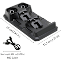 Pikkukuva 5 / 5: 4-in-1 USB-latausasema LED-valolla, kaksoislaturiasema PlayStationille, PS4 Move -ohjaimille ja PS4 VR -ohjainten telineelle B