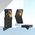Miniatyrbilde 2 av 5: Abeel For Oppo Find N3 Flip 5g Telefondeksel Pu Lær Hengselbeskyttelsesdeksel Black