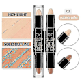 Miniatyrbilde 5 av 5: 3-pakks sett med dobbeltsidig highlighter- og konturstift for sminke og concealer for 3D ansiktsforming og kroppssminke