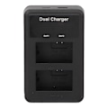 Miniatyrbild 1 av 2: Dubbel USB-batteriladdare för NP FW50 för A6000 A6400 A7m2 A7r2 S2 A6300 A6100 A5100 Zve10 Kamera med LCD-display 5V