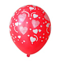 Miniatyrbilde 1 av 5: 100 stk/pose festballonger 12-tommers hjertemønster festdekorasjon fulltrykte hjerteballonger Valentinsdag-tilbehør Red