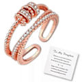 Miniatyrbillede 1 af 5: Til Min Datter Fidget Ring Mod Angst  Fidget Ringe Mod Angst Til Kvinder Justerbar Stabling Angstlindring Regnbue Fidget Ring Smykker Gave rose gold