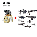 Miniatyrbild 1 av 5: Militära byggklossar Soldatfigurer Gåvor Leksaker Vapen Gevär Special Force SWAT Arméväst Hjälm Explosionssäkra kläder MOC   Fingerfärdighetsspel US --1PCS