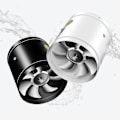 Miniatyrbillede 2 af 3: Tovejs Røggasudluftningsventilator med støjreduktion - Stabil drift, super sug, stærk vindventilation - Tykke blade til ensartet luftvolumen Black 4Inch