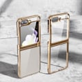 Miniatyrbilde 1 av 2: For Samsung Galaxy Z Flip 6 Transparent Case, Crystal Clear Slim Plating Shockproof Protective Cover For Samsung Galaxy Z Flip 6 Gold