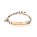 Miniatyrbillede 2 af 5: Rustfrit stål armbånd med indgraveret hult hjerte, rustfrit stål armbånd til kvinder rose gold