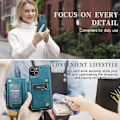 Miniatyrbillede 5 af 5: Caseme C20 Multifunktionel RFID Læder Mobiltelefonetui til iPhone 15 Blue 15 Plus