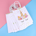 Miniatyrbilde 2 av 2: 10 stk Unicorn Gavepose Unicorn Papirpose Papirgavepose Unicorn Godteripose Papirgodteripose