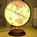 Miniatyrbilde 1 av 2: 25cm Lysende Globus Globus Med Metall D Retro Lysende Skrivebordslampe Base Geografi Læring Skrivebordsdekorasjoner S Geografi Utdanning